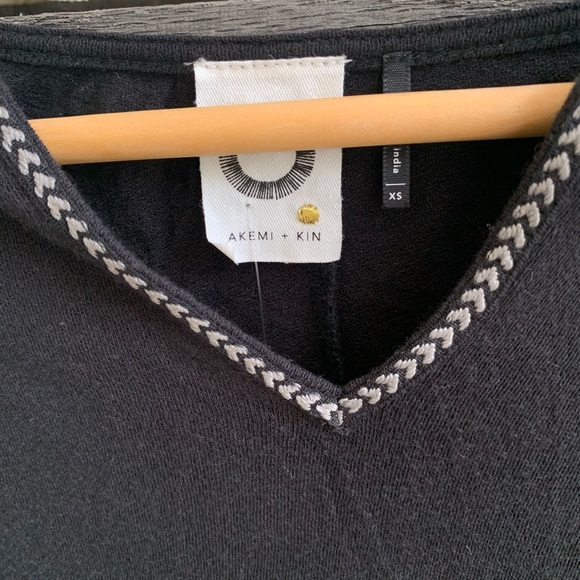 Anthropologie AKEMI + KIN Black Flutter Blouse - Picture 4 of 7